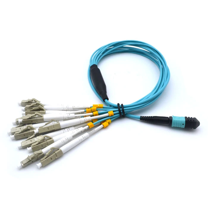 OM4 Multi-Fiber 100Gb Multimode 50/125 Fiber Optic Kabel MTP/MPO do LC Breakout 12 Fiber